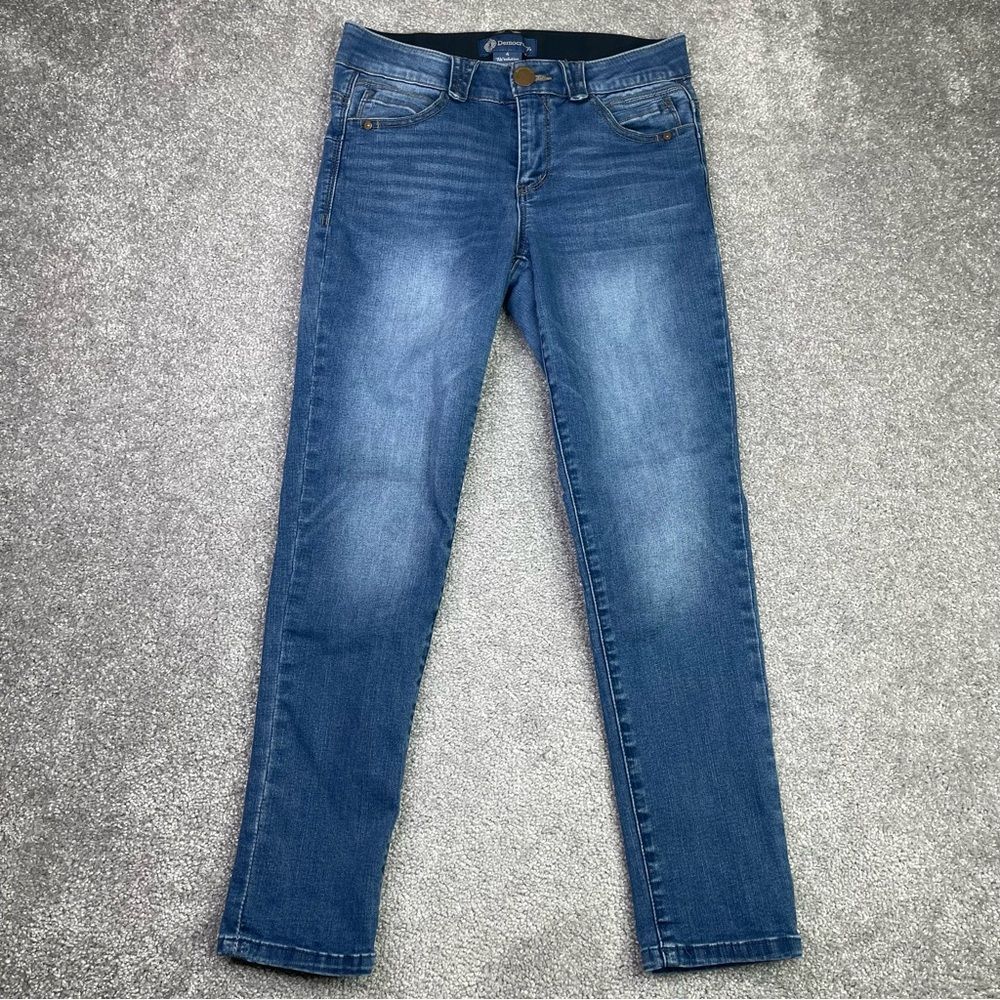 Democracy Jeans Women's 4 Blue Skinny Low Rise Dark Wash Stretch Ab Solution